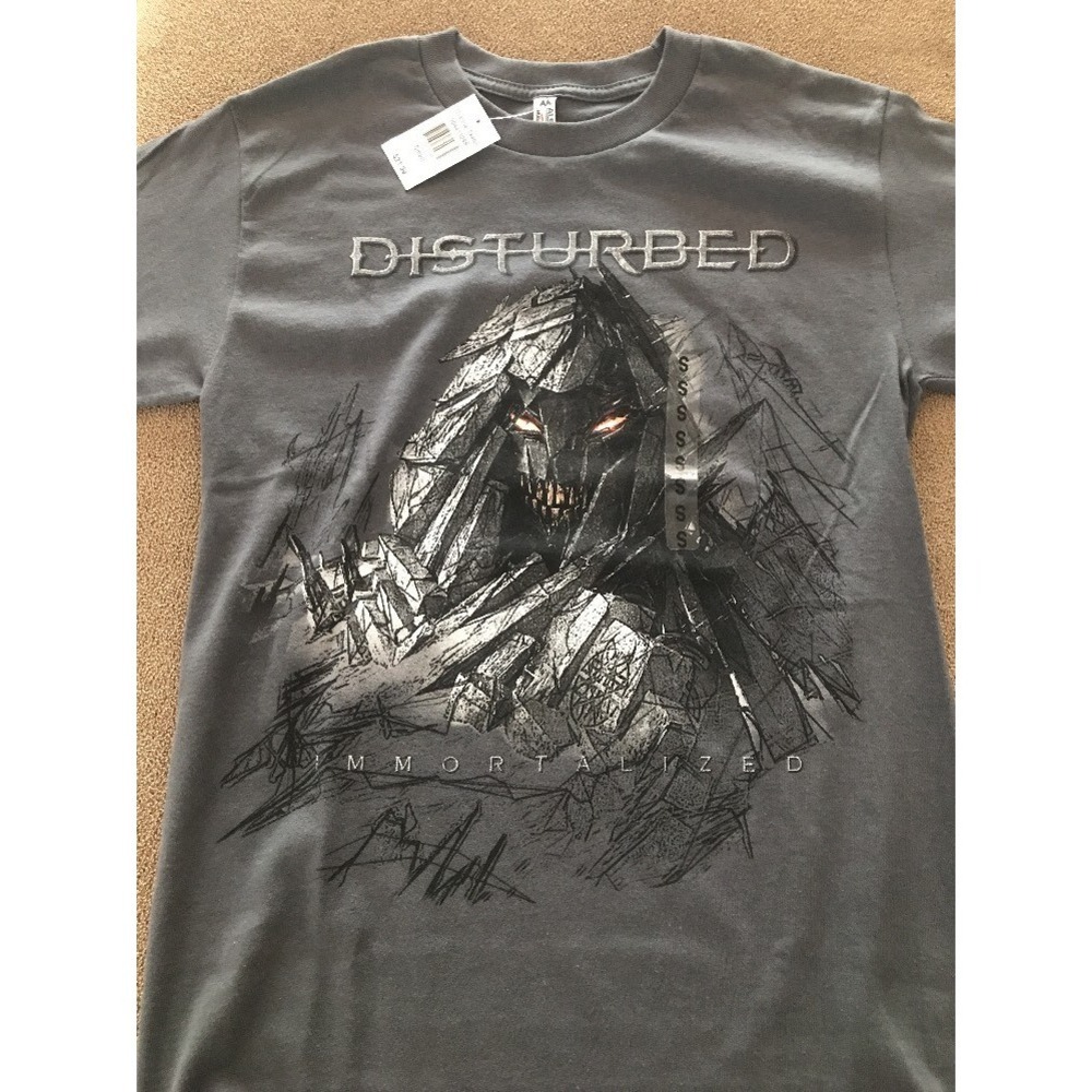 NEW Disturbed Immortalized 2016 Concert Tour Size Small Grey T-Shirt